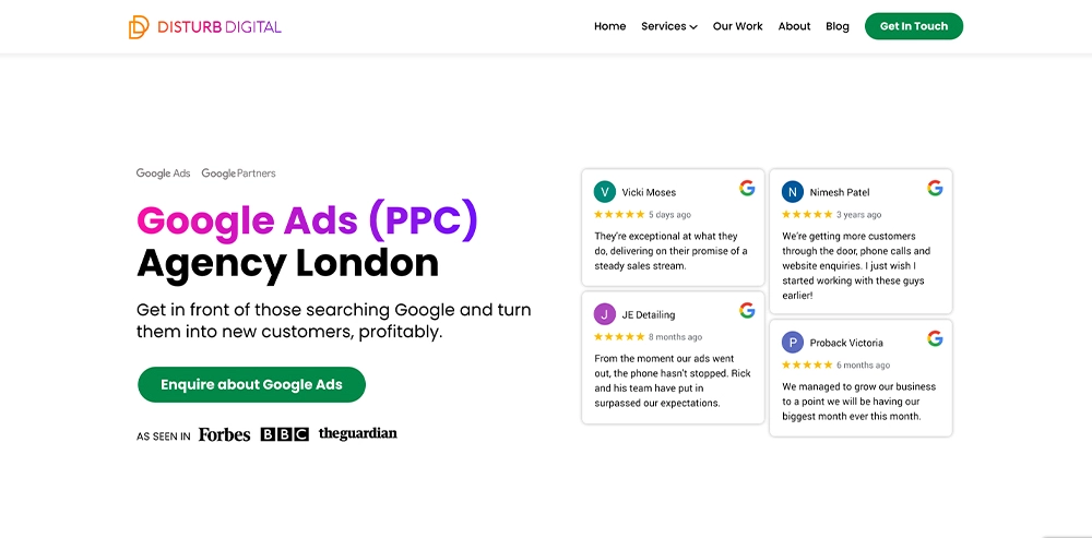 Disturb Digital Google Ads (PPC) Agency London
