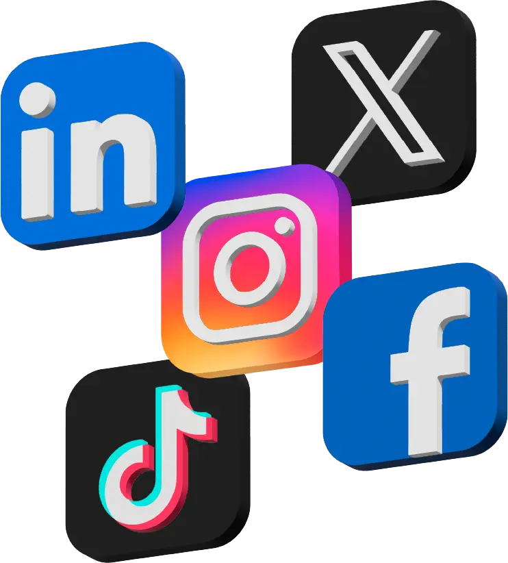 Hero Social Media Marketing Agency Glush London LinkedIn, Facebook, X Twitter, Instagram